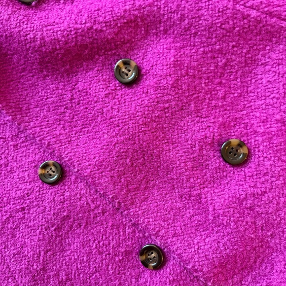 Ann Taylor Magenta Fuchsia Double Breasted Coat Size XS - Picture 5 of 6